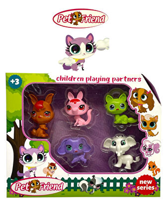 Miniş Oyuncak Karakterleri Littlest Pets Shop 5 'li Miniş Ailesi