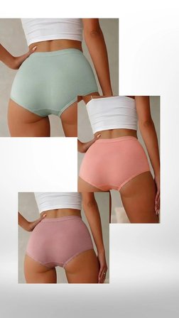 Qulothes 3 Lü Toparlayıcı Özel Kalıp Yüksek Bel Mikro Kadın Külot