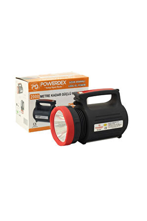 PD-8080 5 Watt 2000 Metre Mesafeli Powerbanklı Işıldaklı USB Li Şarjlı Projektör El Feneri