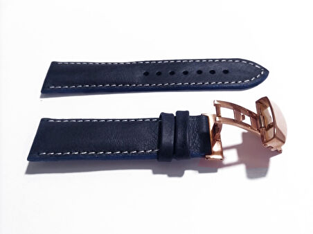 Fado Her Saate Uygun  Kelebek  Toka  22  mm   Hakiki Deri (234) ROSE  TOKA  MAVİ