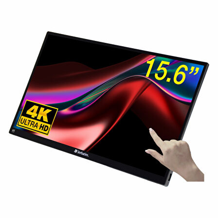 Verbatim PMT-15-4K 15.6" 60Hz 6Ms HDMI+USB-C HDR UHD FreeSync IPS Taşınabilir Dokunmatik Monitör