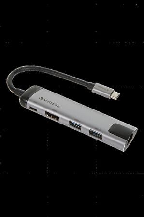 Verbatim USB-C Multiport Hub / 2x USB 3.0, HDMI, Gigabit Ethernet