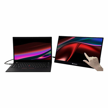 Verbatim PMT-14 14" 60Hz 6Ms HDMI+USB-C HDR FullHD FreeSync IPS Taşınabilir Dokunmatik Monitör