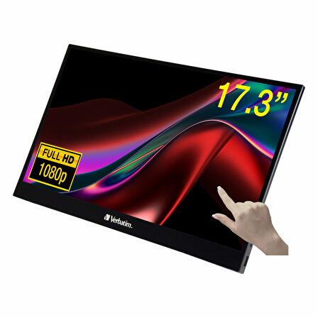 Verbatim PMT-17 17.3" 60Hz 6Ms HDMI+USB-C HDR FullHD FreeSync IPS Taşınabilir Dokunmatik Monitör