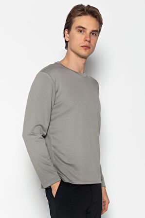 Unisex Bisiklet Yaka Teknolojik İpeksi Pamuk Kumaş Sweatshirts