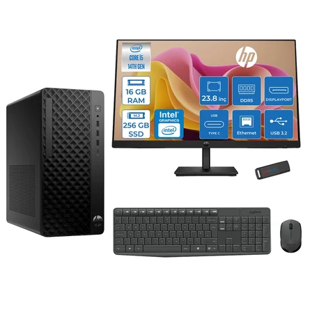 Hp Prodesk 2 Tower G1I Intel I5 14500  Up To 5,0ghz 16GB Ddr5 256GB SSD Intel® UHD Graphics 770 Freedos Mini Tower +23.8 100HZ Monitör Masaüstü Bilgisayar 24B6YE4ETF01+ZETTAUSBBELLEK