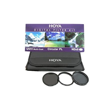Hoya 55mm UV + Slim CPL + ND8 Digital Filter Kit I 3'lü Filtre Seti
