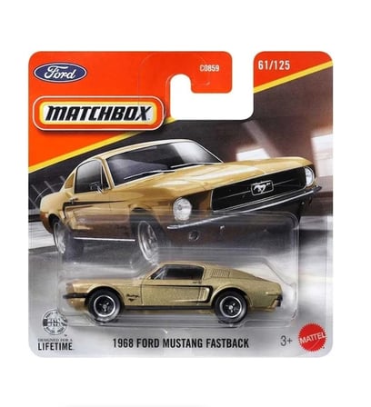 Matchbox 1968 Ford Mustang Fastback - Gold Renk 2026 Case