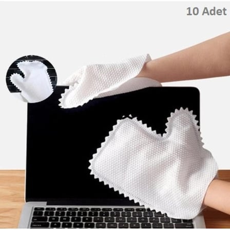 10'lu Mikrofiber Toz Alma Eldiveni 23x20 cm Pratik El Geçirmeli Mutfak Ev Yüzey Temizlik Bezi Seti