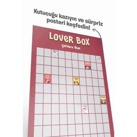 Çiftlere Özel Kazı Kazan Poster – Lover Box 100 Görevli Scratch Off Aşk Oyunu Tablosu