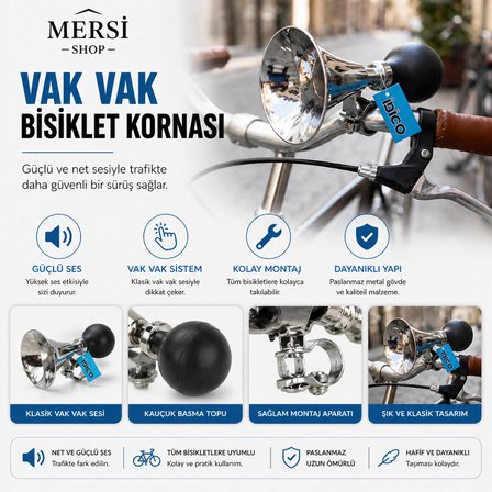 Bisiklet Korna Vak Vak Klasik Metal Görünümlü Gidon Kornası