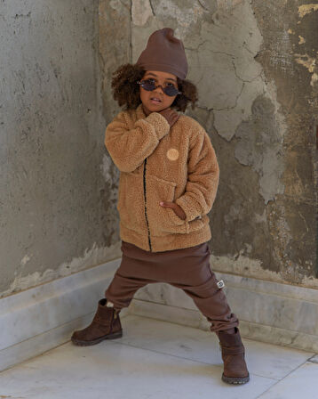 Bebek Unisex Fermuarlı ve Cepli Kışlık Hırka