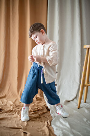 Bebek Önden Düğmeli Organik Müslin 2'li Takım