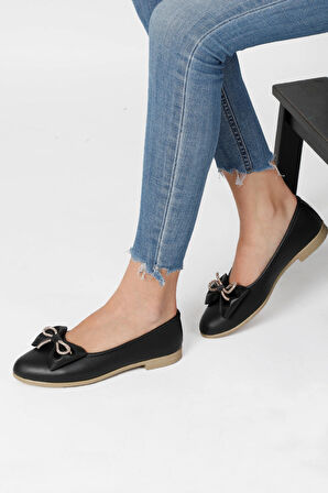 Kadın Trend Günlük Babet Hafif Rahat Fiyonklu Ev Ve Ofis Ayakkabısı