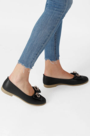 Kadın Trend Günlük Babet Hafif Rahat Fiyonklu Ev Ve Ofis Ayakkabısı