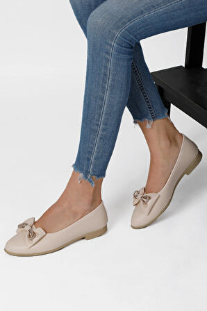 Kadın Trend Günlük Babet Hafif Rahat Fiyonklu Ev Ve Ofis Ayakkabısı