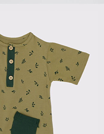 Bebek Doğal Baskılı Tulum ve Puset