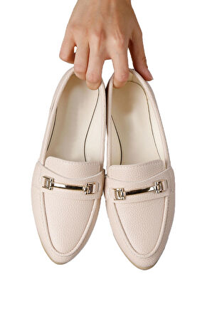 Kadın Babet Zincir Tokalı Hafif Rahat Taban Şık Günlük Ayakkabı