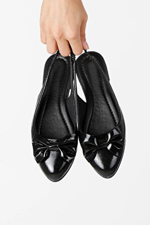 Arkası Açık Lastikli Kurdeleli Babet