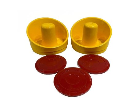 Arcade 2 Adet Turuncu Renk Air Hockey Masası Tokaç 3 Adet Kırmızı Renk Havalı Hokey Masası Disk Topu