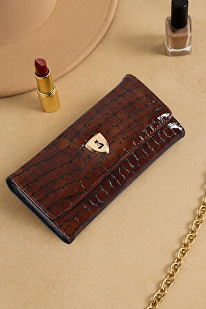 FOXER Seyhan Hakiki Deri Gold Detaylı Kadın Kartlık ve Cüzdan 