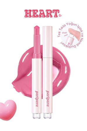 Yoğun Nemlendirici, Parlak Bitişli Balm Peripera Heart Jam Glow Lip (8 Peach Crumble)(Lucky Lottery)