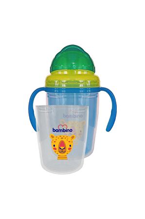 Bambino P6150 Kulplu Pipetli Bardak +6 Ay 230 ml - Mavi