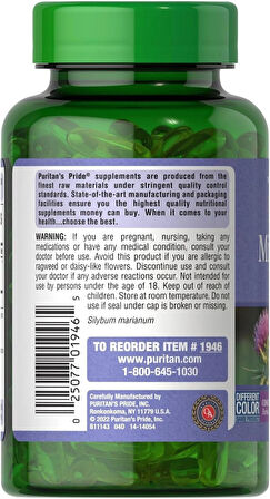 PURITAN'S PRIDE MILK THISTLE EXTRACT 1000 MG 180 SOFTGEL