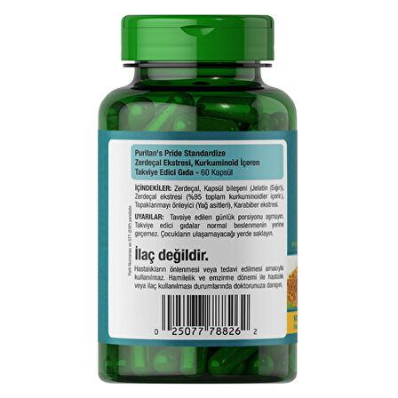 Puritan's Pride Turmeric Curcumin 1000 Mg 60 Kapsül - AROMASIZ