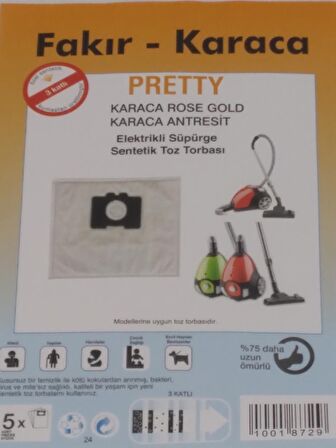 FAKİR PRETTY SENTETİK ( 4 PAKET 20 ADET ) ELEKTİRİK SÜPÜRGESİ 