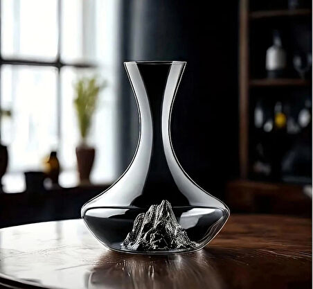 Şarap Şampanya Sürahisi 1300ml Minimalist Tasarımlı Lüks Cam Sürahi Ev Bar Dekarosyonu