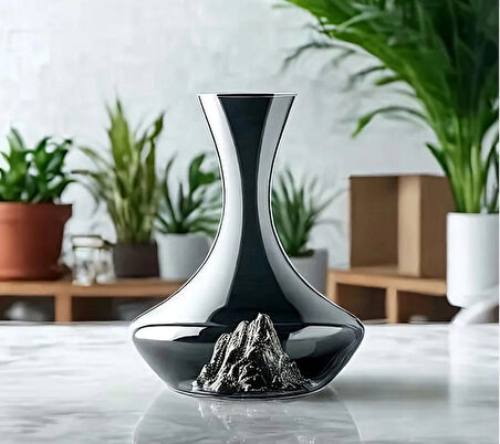 Şarap Şampanya Sürahisi 1300ml Minimalist Tasarımlı Lüks Cam Sürahi Ev Bar Dekarosyonu