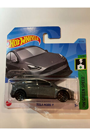 Hot Wheel 2023 - Tesla Model Y Hw Green Speed 1/10 - 37/250 Siyah Mini Oyuncak Araba