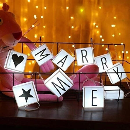 İpek Yıldızı® 10lu Lightbox Işıklı Harf Mesaj Panosu Dekoratif  Harf Işık Zinciri