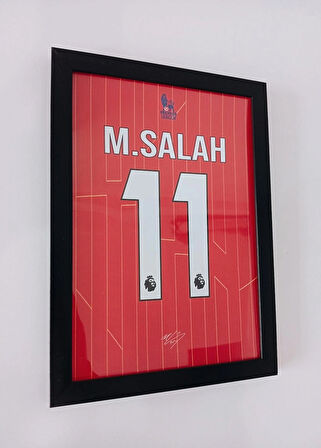 30x42 cm Muhammed Salah Forma Tasarımlı Poster Tablo 1 mm Şeffaf PVC Korumalı Çerçeveli Tablo