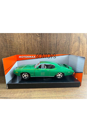 1:24 1969 Pontıac Gto Judge Klasik Model Araba Yeşil Pontıac Judge Eski Koleksiyonluk Arabalar