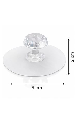 4'lü Yapışkanlı Kristal Mobilya Kulpu Dolap Çekmece Kapak Komodin Tutacağı 6 cm