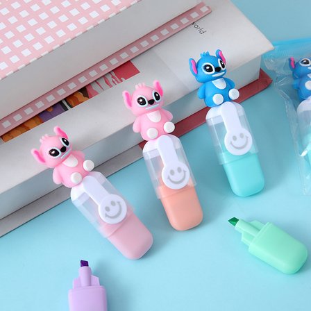  6 Adet Mini Özel Karekterli  Sevimli  Fosfurlu Renkli  Kalem Seti  