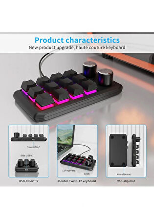 SUNTEK 12 Tuşlu RGB Klavye
