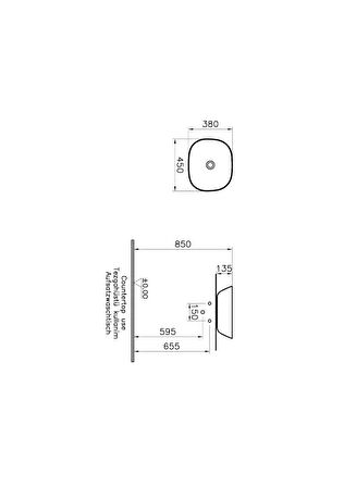 VitrA Plural 7810B420-0016 Kare Alçak Çanak Lavabo, VitrA Clean, 45 cm, Mat Bej