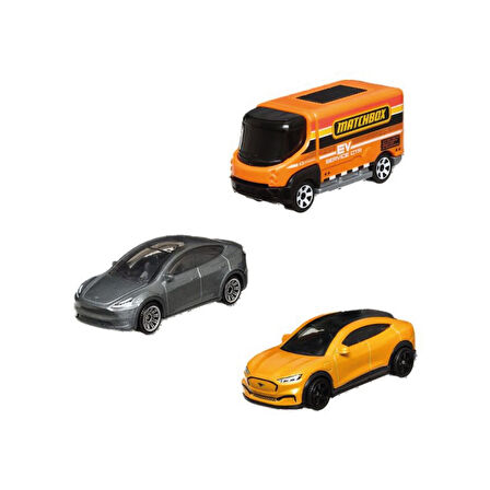 Matchbox 1/64 Ölçek Üçlü Araba Seti HLC05 MBX Electric Drivers