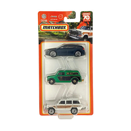 Matchbox 1/64 Ölçek Üçlü Araba Seti HLC07 MBX Vagons II