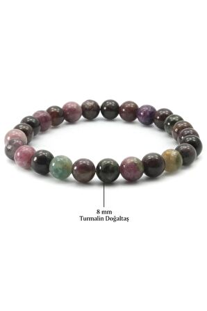 Doğal Taş Turmalin 8mm Unisex Bileklik