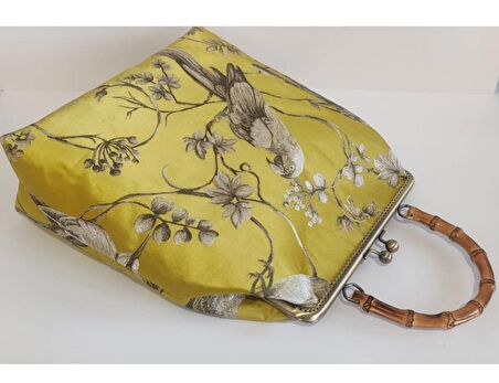 Bambu Saplı Nakışlı Bag