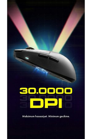 V8 Kablosuz PAW3950 3 In 1 Kablosuz 30.000 Dpi 36GR 8k Oyuncu Mouse Siyah