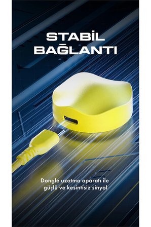 V8 Kablosuz PAW3950 3 In 1 Kablosuz 30.000 Dpi 36GR 8k Oyuncu Mouse Sarı