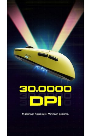 V8 Kablosuz PAW3950 3 In 1 Kablosuz 30.000 Dpi 36GR 8k Oyuncu Mouse Sarı