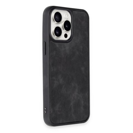 Apple iPhone 14 Pro Kılıf Aras Deri Kapak - Siyah