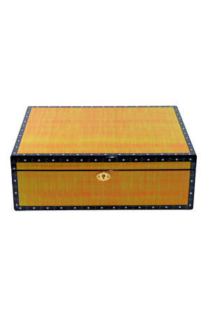 PremiumQuality Flamengo Sarı Desenli Sedir Humidor Puro Kutusu