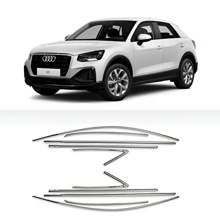 Audi Q2 Krom Cam Çıtası Tam Tur 10 Parça 2016+